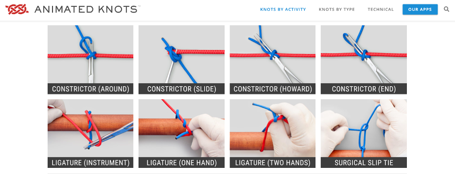 Animated Knots for Medical School Surgery Rotation